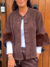 Women Round Neck Button-down Sleeve Plush Design Casual Jacket