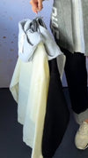 Women Round Neck Hooded Patchwork Knitted Fake Two-piece Casual Coat