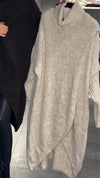 Women High-neck Knitted Long Sweater