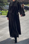 Women Casual Velvet Turtleneck Loose Top + Skirt Suit