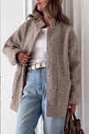 Women Round Neck Solid Color Casual Jacket