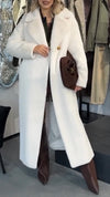 Women's Fur Lapel Warm Slit Long Coat