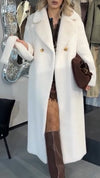 Women's Fur Lapel Warm Slit Long Coat