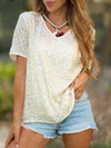 Women's V-neck Sequined Casual T-shirt