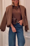 Women Lapel Solid Color Temperament Casual Jacket
