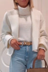 Women Lapel Solid Color Temperament Casual Jacket