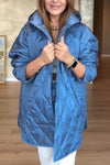 Women Hooded Plaid Solid Color Casual Jacket