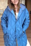 Women Hooded Plaid Solid Color Casual Jacket