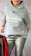 Women Turtleneck Zipper Printed Lettering Casual Sweatshirt