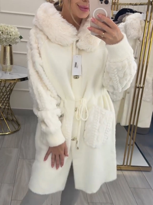 Women Fur Collar Plush Casual Coat