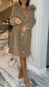 Women Plush Hooded Button-down Casual Coat