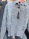 Women Lapel Knitted Double-breasted Casual Coat