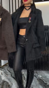 Women Lapel Plush Casual Coat