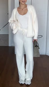 Women Solid Color Casual Three-piece Suit