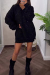 Women Elegant Shiny Loose Sweater + Skirt Suit