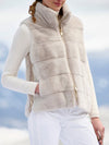 Women Stand Collar Zipper Casual Plush Vest