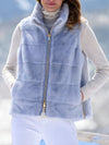 Women Stand Collar Zipper Casual Plush Vest