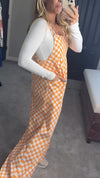 Women Plaid Thanksgiving Elements Splicing Casual Jumpsuit