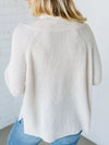 Women Lapel Buttoned Waffle Knit Casual Top