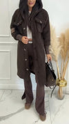 Women Hooded Buttoned Casual Plush Coat