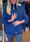 Women Round-neck Buttoned Casual Plush Coat