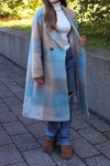 Women Autumn Winter Colorful Plaid Long Coat