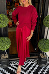 Women Inner Dress + Knitted Pleated Top Casual Suit