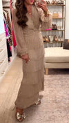 Women V-neck Splicing Sequined Elegant Temperament Casual Dress