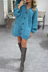 Women Casual Oversized Lantern Sleeve Large Pocket Sweater Cardigan