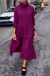 Women's Turtleneck Sweater + Dress Casual Suit