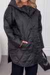 Women Casual Hooded Button-Up Warm Waterproof Jacket