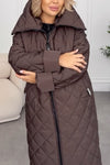 Women Cozy Casual Hooded Button-Zip Warm Long Coat