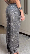 Women Sequined Glittery Temperament Casual Pants