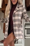 Women Lapel Plaid Temperament Commuter Blazer