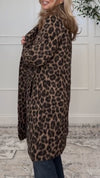 Women's Leopard Print Casual Jacket with Lapel
