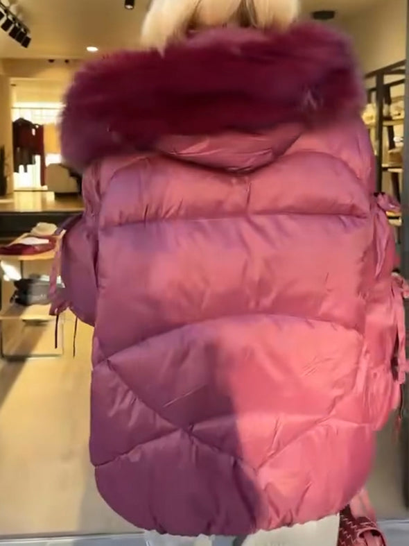 Women's Fur-trimmed Cotton-padded Coat, Warm Coat