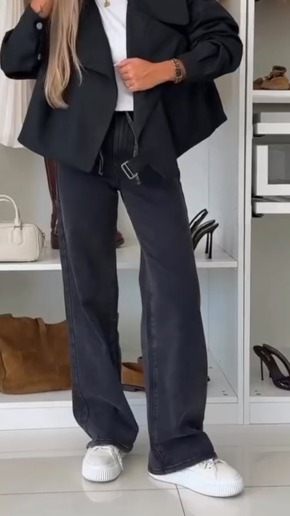 Women Drawstring Stretch Casual Jeans