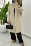 Women Round Neck Braided Style Temperament Casual Plush Jacket