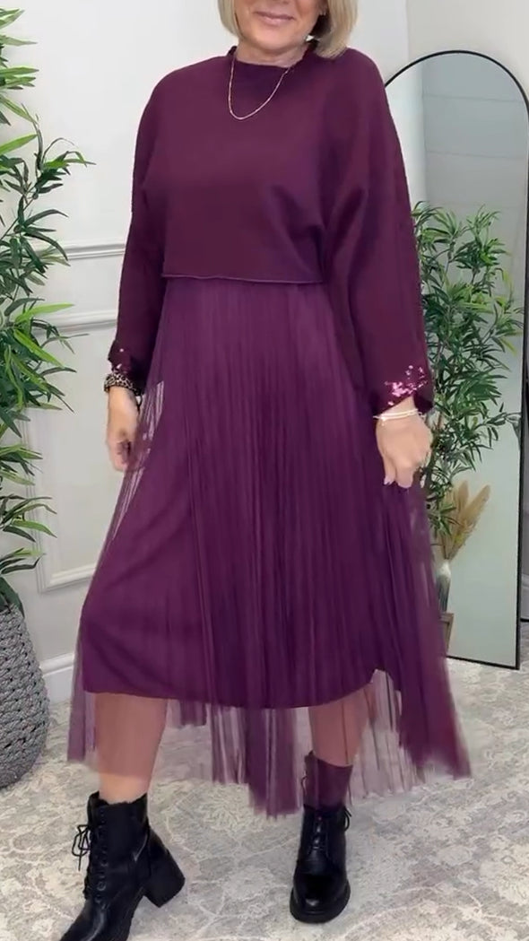 Women Innerwear Patchwork Dress + Top Casual Set