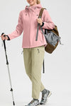 Women Wool Lined Soft Shell Waterproof Hooded Jacket