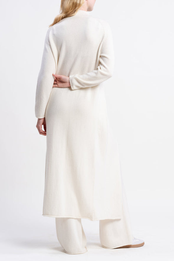 Women Round Neck Irregular Long Top+ Pants Solid Color Casual Knitted Suit