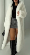 Women Hooded Solid Color Temperament Casual Plush Coat