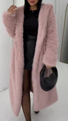 Women Hooded Solid Color Temperament Casual Plush Coat