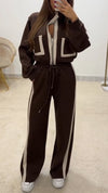Women Stand Collar Jacket+ Drawstring Pants Casual Set