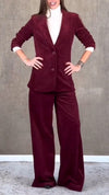 Women Collar Jacket+ Pants Solid Color Temperament Commuting Suit