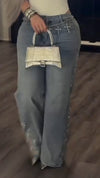 Women Side Stitching Hot Diamond Casual Jeans
