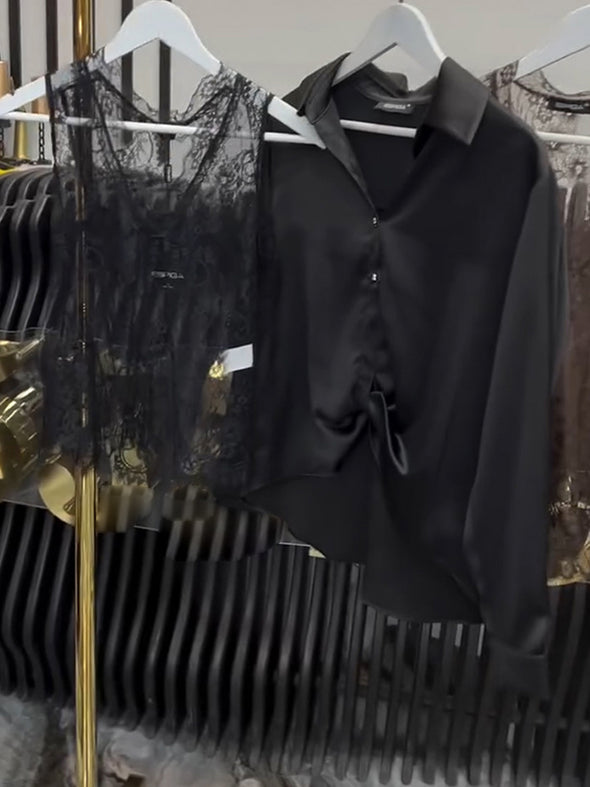 Women Collar Two-piece Casual Top