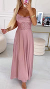 Women Suspenders Patchwork Sequins Elegant and Sexy Dinner Party Dress