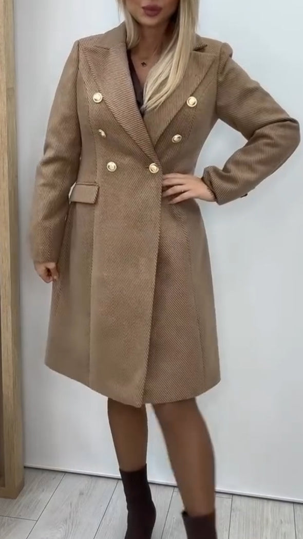 Women Lapel Double-breasted Temperament Casual Jacket