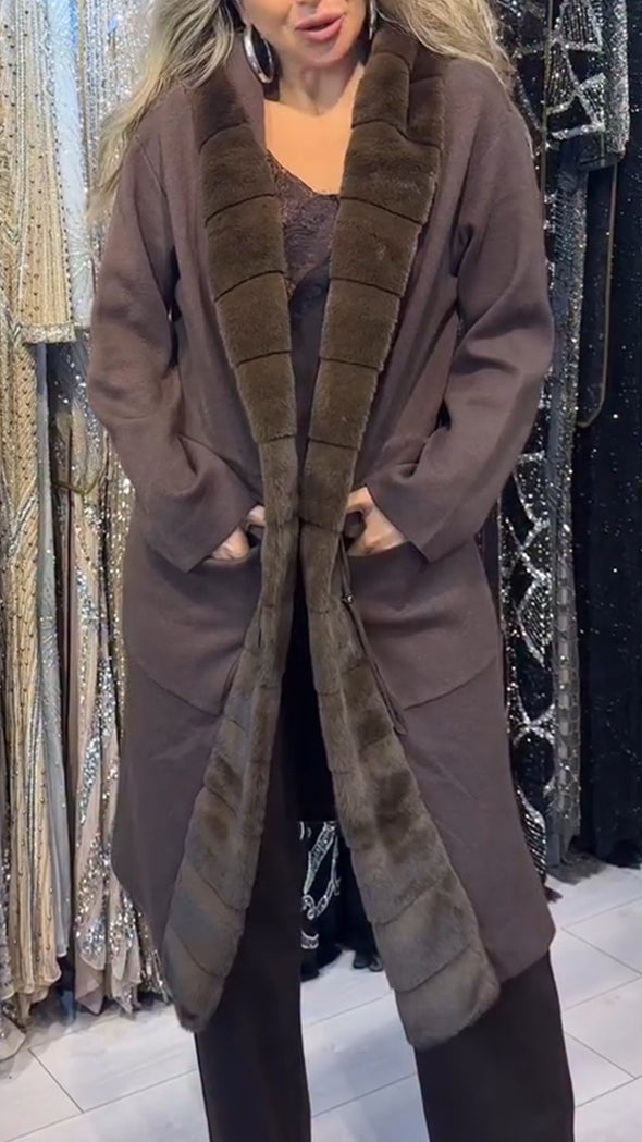 Women Hooded Patchwork Casual Plush Coat